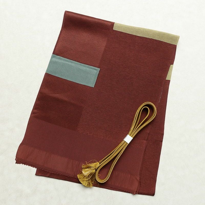 帯揚げ帯締めセット 美品 セット品 平組 正絹 その他の柄 モダン シンプル 和装小物 多色使い_画像1