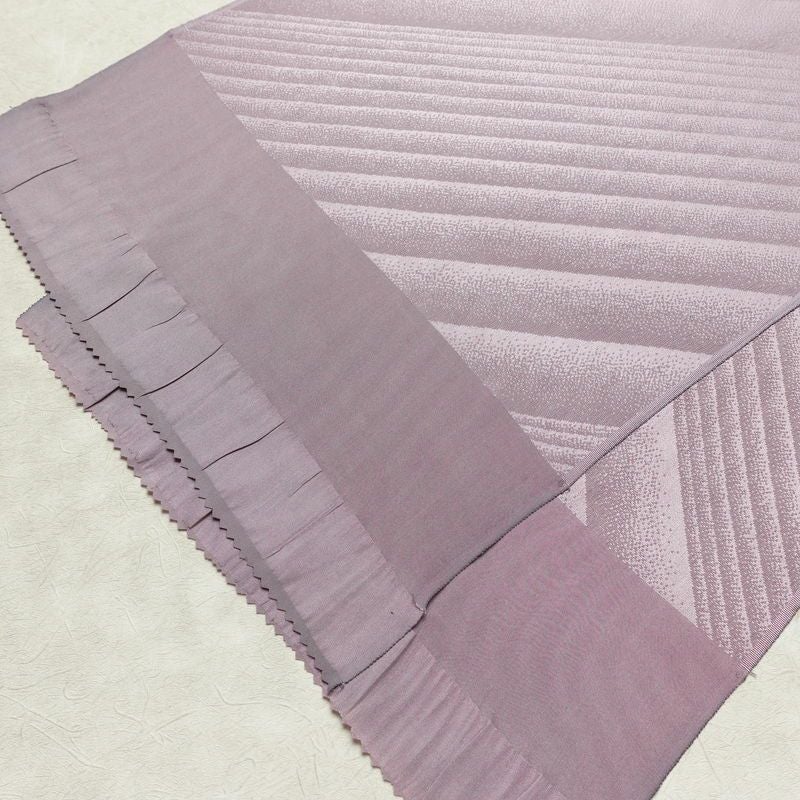 帯揚げ帯締めセット 良品 セット品 綸子 正絹 幾何学柄・抽象柄 箔 シンプル 和装小物 紫・藤色_画像4