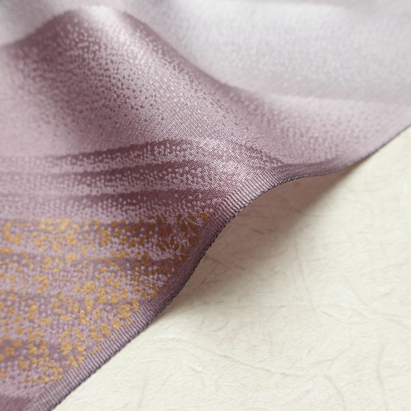 帯揚げ帯締めセット 良品 セット品 綸子 正絹 幾何学柄・抽象柄 箔 シンプル 和装小物 紫・藤色_画像12