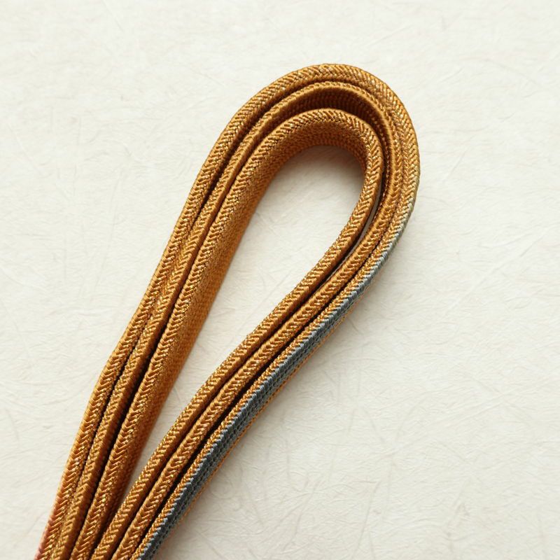 帯揚げ帯締めセット 良品 セット品 綸子 正絹 幾何学柄・抽象柄 箔 シンプル 和装小物 紫・藤色_画像15