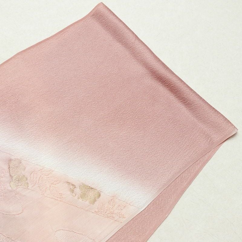 帯揚げ帯締めセット 良品 セット品 丹後ちりめん 平組 正絹 花柄 金糸 流水 フォーマル ピンク_画像2