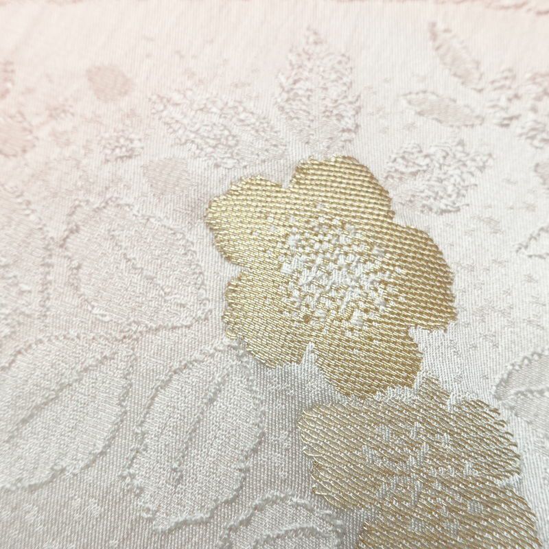 帯揚げ帯締めセット 良品 セット品 丹後ちりめん 平組 正絹 花柄 金糸 流水 フォーマル ピンク_画像9