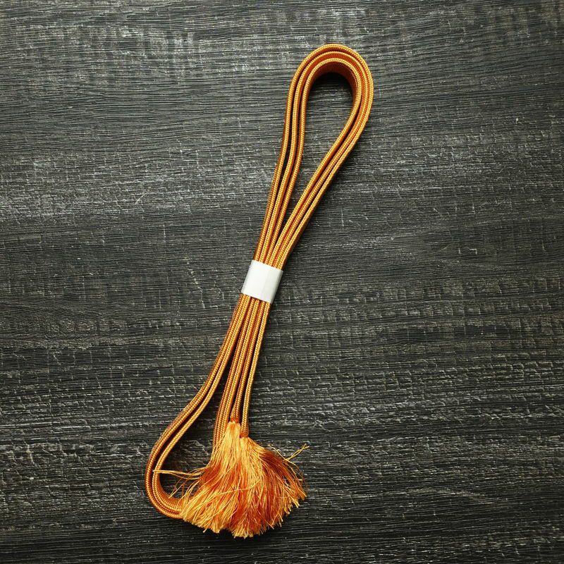 帯揚げ帯締めセット セット品 平組 正絹 花柄 シンプル 和装小物 橙_画像15