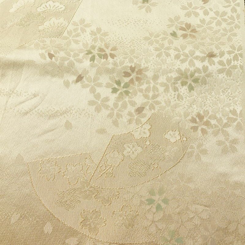 帯揚げ帯締めセット セット品 綸子 正絹 花柄 扇面 桜 ベージュ_画像7