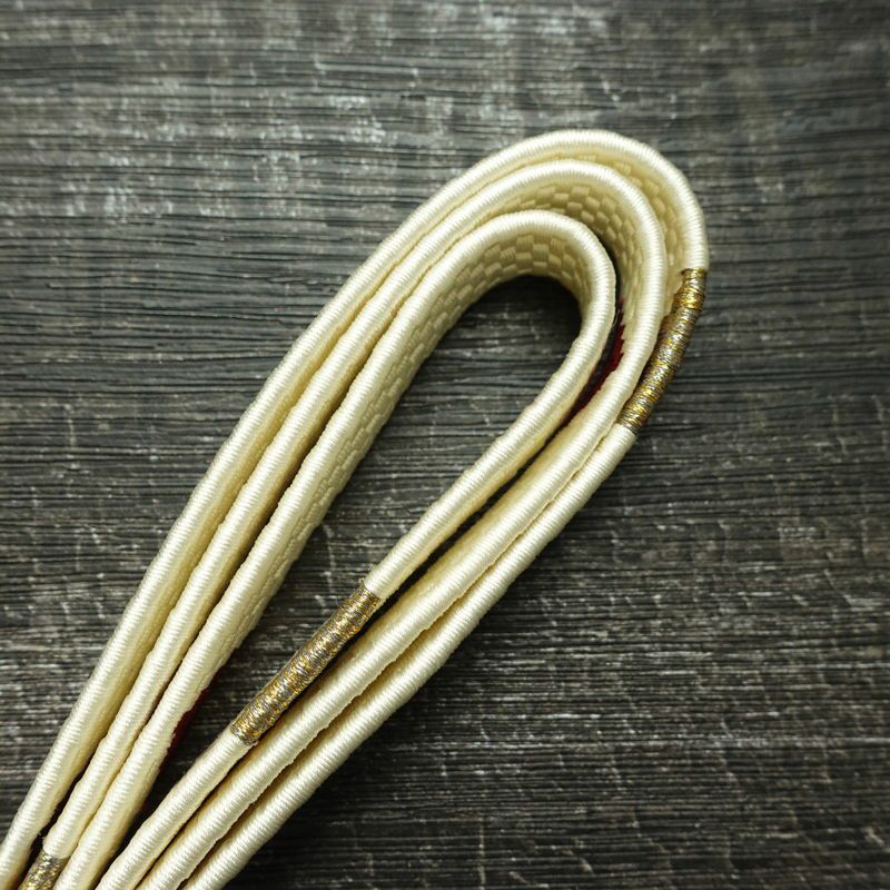 帯揚げ帯締めセット セット品 綸子 正絹 花柄 扇面 桜 ベージュ_画像15