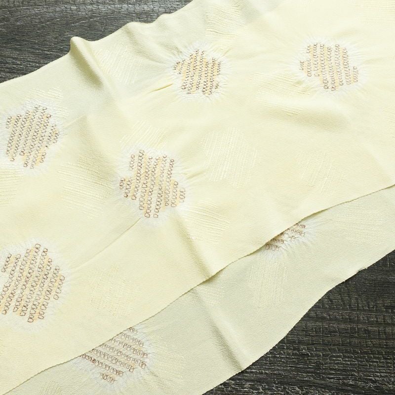 帯揚げ帯締めセット セット品 絞り 正絹 花柄 和装小物 クリーム_画像3