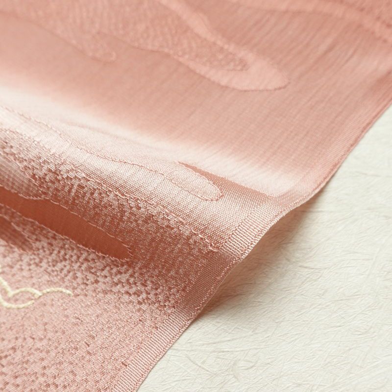 帯揚げ帯締めセット 良品 セット品 平組 正絹 花柄 箔 フォーマル くすみピンク サーモンピンク ピンク_画像12