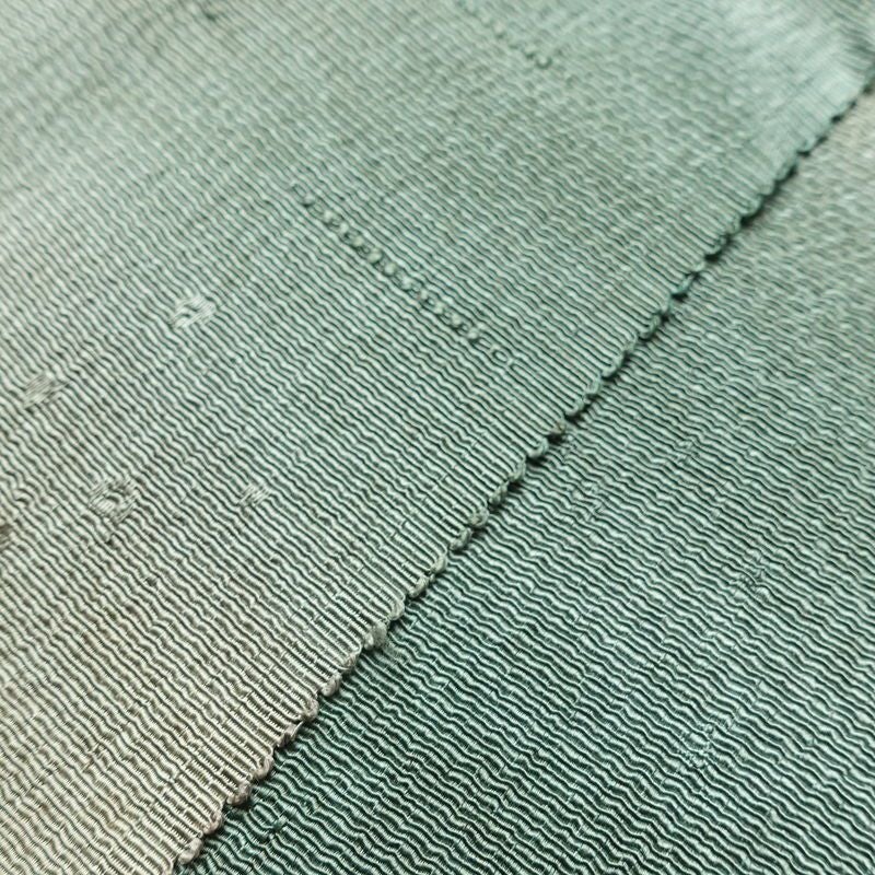 帯揚げ帯締めセット 美品 セット品 縮緬 正絹 その他の柄 シンプル 和装小物 緑・うぐいす色_画像6