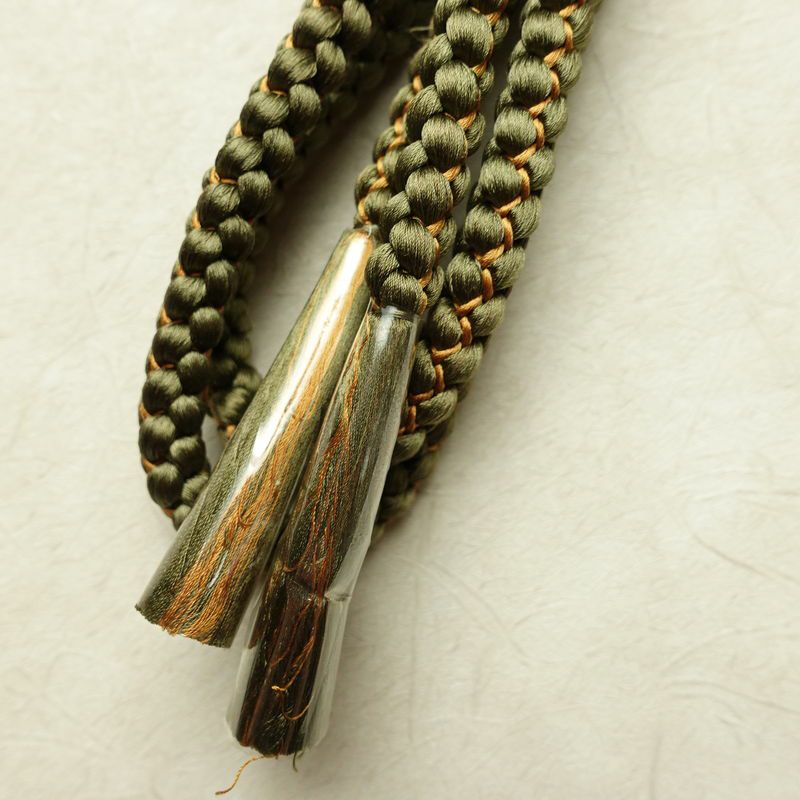 帯揚げ帯締めセット 美品 セット品 縮緬 正絹 その他の柄 シンプル 和装小物 緑・うぐいす色_画像19