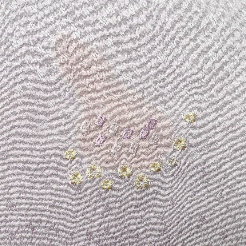 帯揚げ帯締めセット セット品 平組 正絹 花柄 シンプル 和装小物 紫・藤色_画像8