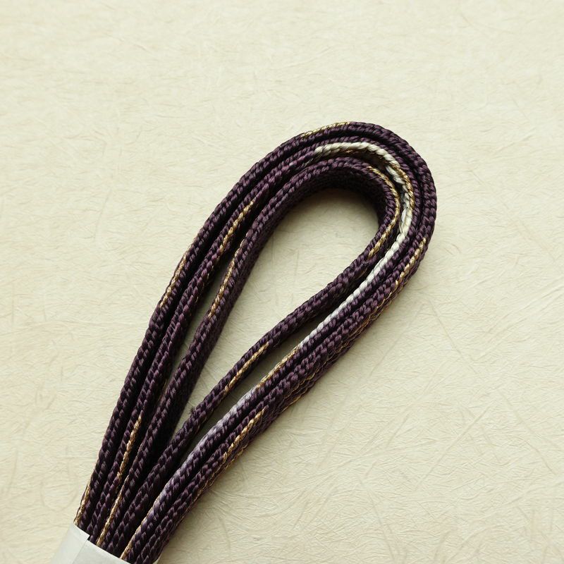 帯揚げ帯締めセット セット品 平組 正絹 花柄 シンプル 和装小物 紫・藤色_画像14