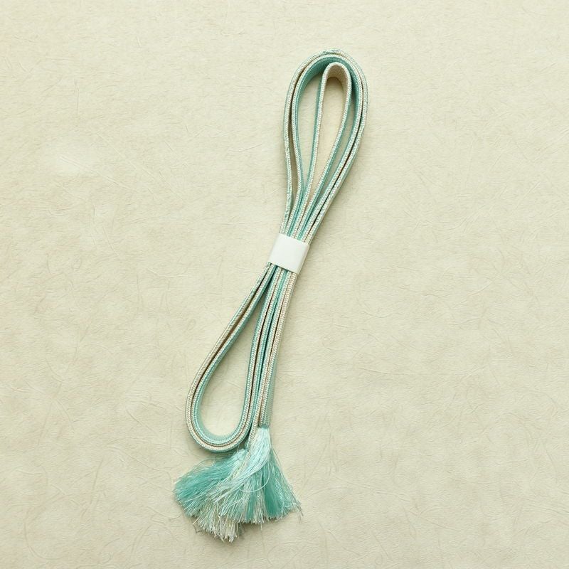 帯揚げ帯締めセット セット品 平組 正絹 花柄 金彩 フォーマル 和装小物 青・紺_画像11