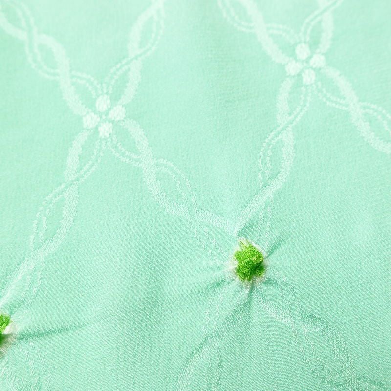 帯揚げ帯締めセット 良品 セット品 絞り 正絹 花柄 和装小物 緑・うぐいす色_画像9