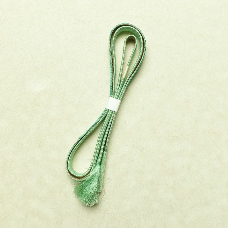 帯揚げ帯締めセット 良品 セット品 絞り 正絹 花柄 和装小物 緑・うぐいす色_画像13