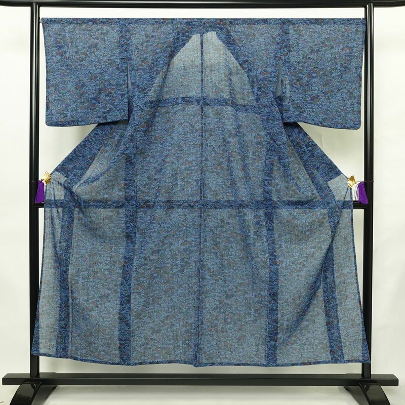 新品 浴衣 綿絽 国内染色 国内加工 女性用 絽 しつけ糸付き 未使用品