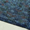 盛夏 良品 夏用 バチ衿仕立て ポリエステル 古典柄 単衣仕立て 身丈151cm 裄丈68cm リサイクル着物 着物 青・紺_画像12