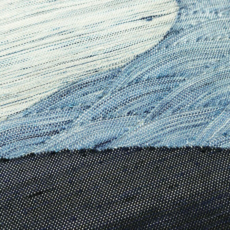 名古屋帯 太鼓柄 良品 正絹 流水・波柄 松葉仕立て なごや帯 リサイクル帯 帯 紬地 多色使い_画像3