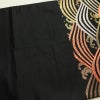 名古屋帯 六通柄 正絹 流水・波柄 通し仕立て なごや帯 リサイクル帯 帯 箔 黒_画像16