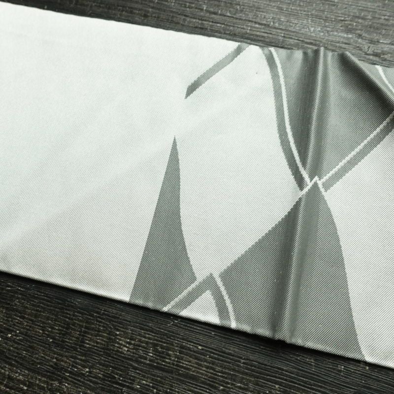 名古屋帯 六通柄 良品 正絹 古典柄 名古屋仕立て なごや帯 リサイクル帯 帯 グレー_画像15