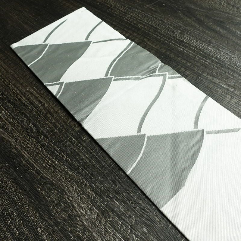 名古屋帯 六通柄 良品 正絹 古典柄 名古屋仕立て なごや帯 リサイクル帯 帯 グレー_画像16