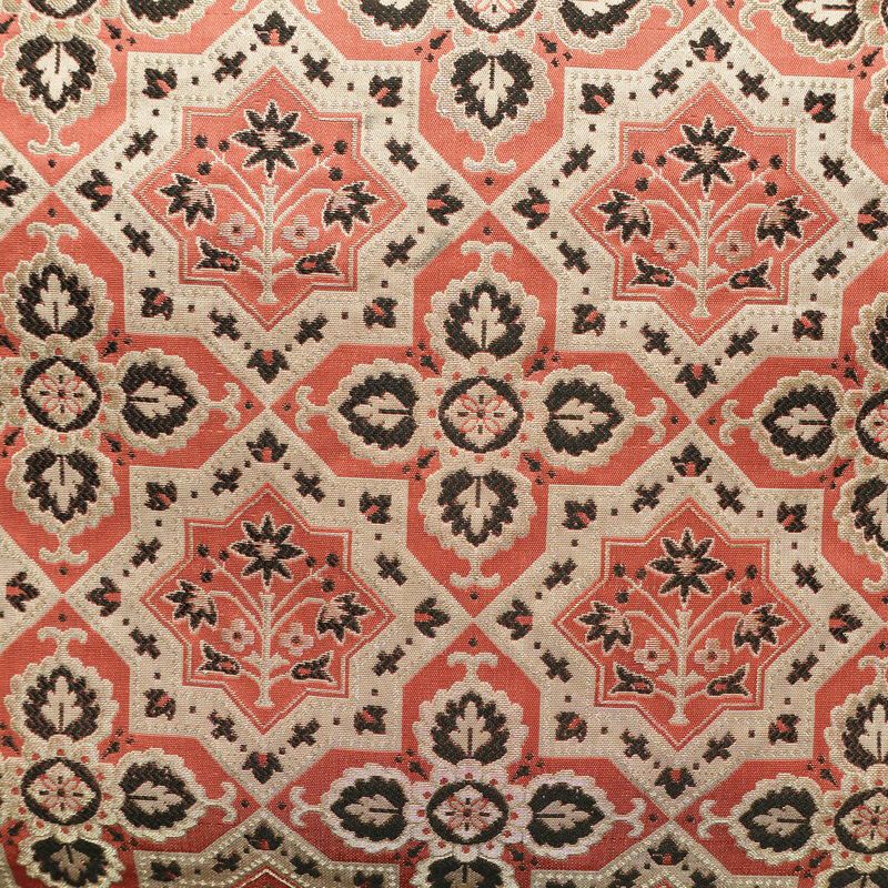 名古屋帯 全通柄 正絹 幾何学柄・抽象柄 松葉仕立て なごや帯 リサイクル帯 帯 ピンク_画像2