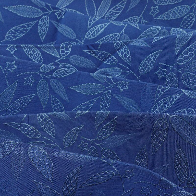 名古屋帯 全通柄 正絹 木の葉・植物柄 名古屋仕立て なごや帯 リサイクル帯 帯 青・紺_画像17