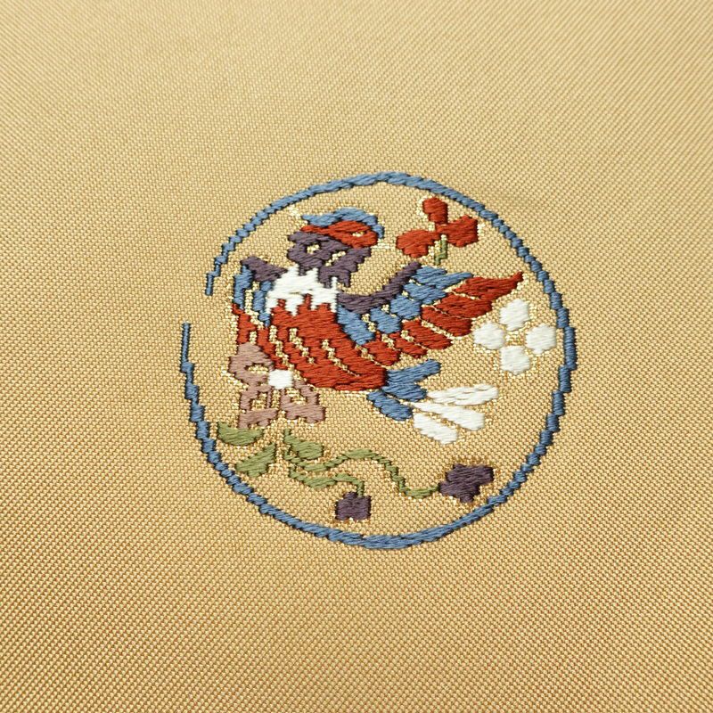 名古屋帯 太鼓柄 正絹 人物・動物柄 名古屋仕立て なごや帯 リサイクル帯 帯 刺繍 金糸 ベージュ_画像4