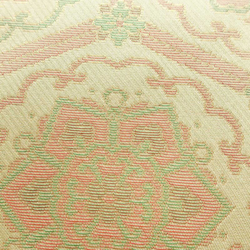 名古屋帯 六通柄 美品 正絹 亀甲柄 名古屋仕立て なごや帯 リサイクル帯 帯 未使用品 ベージュ_画像4