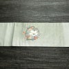 名古屋帯 太鼓柄 正絹 花柄 名古屋仕立て なごや帯 リサイクル帯 帯 椿 刺繍 箔 緑・うぐいす色_画像14