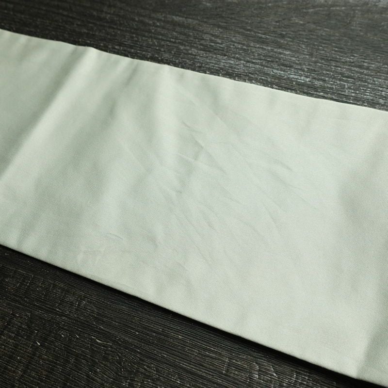 名古屋帯 太鼓柄 正絹 花柄 名古屋仕立て なごや帯 リサイクル帯 帯 椿 刺繍 箔 緑・うぐいす色_画像15