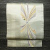 名古屋帯 太鼓柄 落款入り 正絹 古典柄 名古屋仕立て なごや帯 リサイクル帯 帯 グレー_画像1