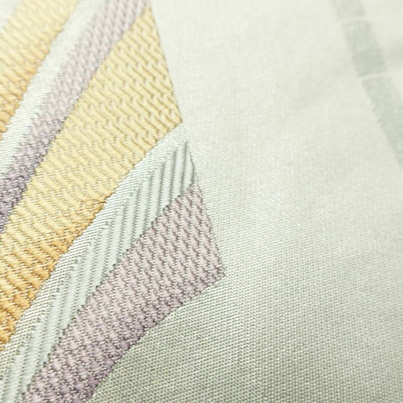 名古屋帯 太鼓柄 落款入り 正絹 古典柄 名古屋仕立て なごや帯 リサイクル帯 帯 グレー_画像6