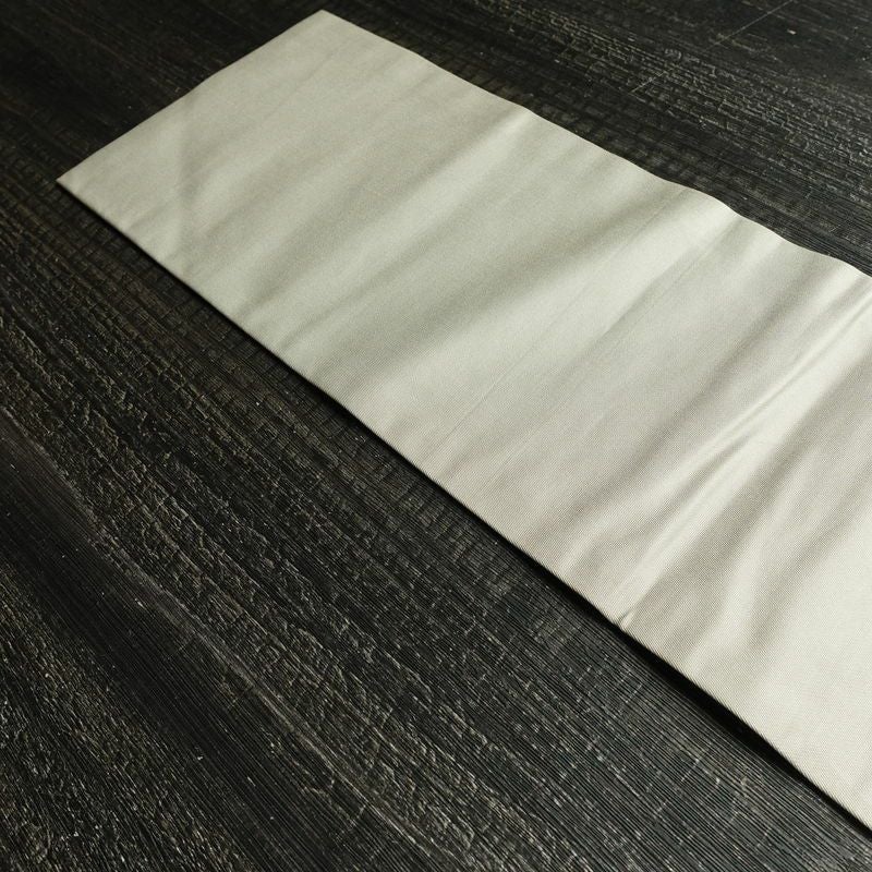 名古屋帯 太鼓柄 落款入り 正絹 古典柄 名古屋仕立て なごや帯 リサイクル帯 帯 グレー_画像16