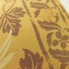 名古屋帯 全通柄 正絹 美保姿 木の葉・植物柄 通し仕立て なごや帯 リサイクル帯 帯 黄・黄土色_画像5