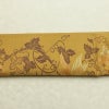 名古屋帯 全通柄 正絹 美保姿 木の葉・植物柄 通し仕立て なごや帯 リサイクル帯 帯 黄・黄土色_画像15
