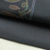 名古屋帯 全通柄 良品 縮緬 正絹 幾何学柄・抽象柄 名古屋仕立て なごや帯 リサイクル帯 くすみブルー 帯 青・紺_画像7
