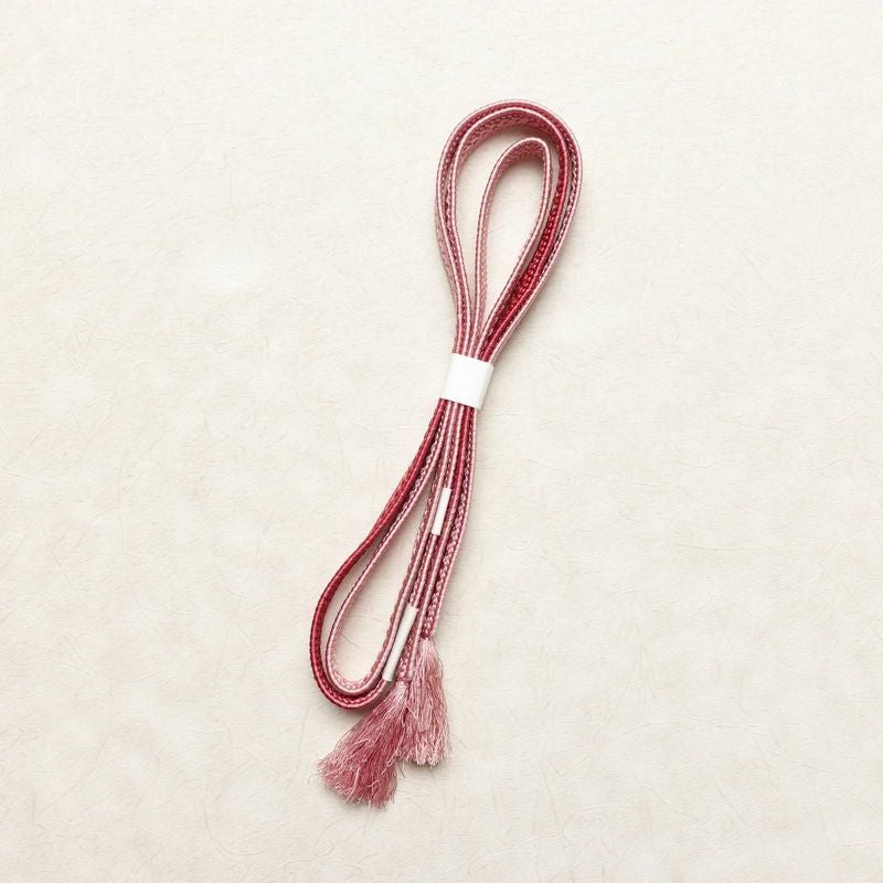 帯揚げ帯締めセット 良品 セット品 正絹 幾何学柄・抽象柄 フォーマル 上品 ピンク_画像15