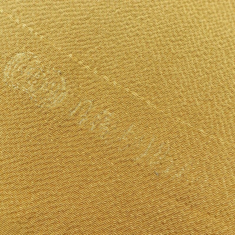 帯揚げ帯締めセット 縮緬 丹後ちりめん セット品 正絹 古典柄 刺繍 金糸 雪輪 黄・黄土色_画像5