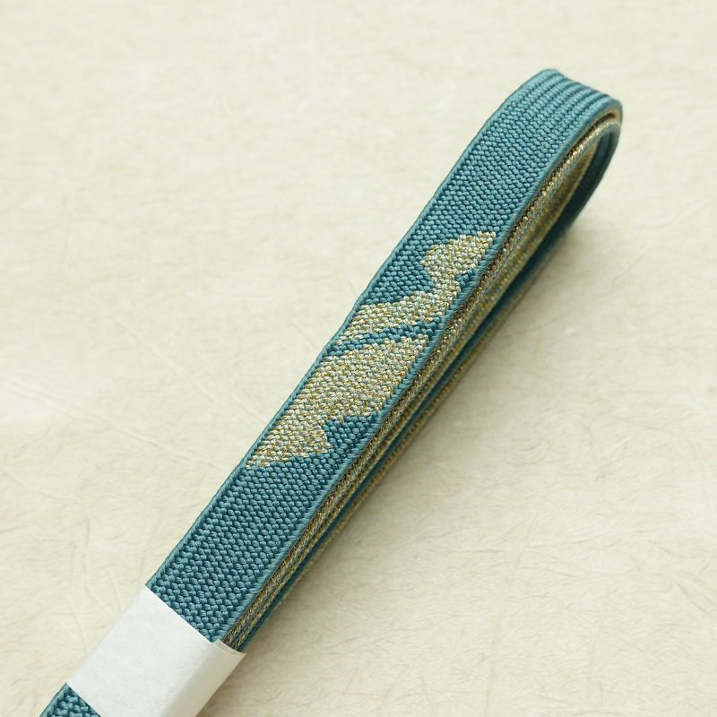 帯揚げ帯締めセット 美品 セット品 縮緬 正絹 花柄 金糸 フォーマル くすみブルー 青・紺_画像14