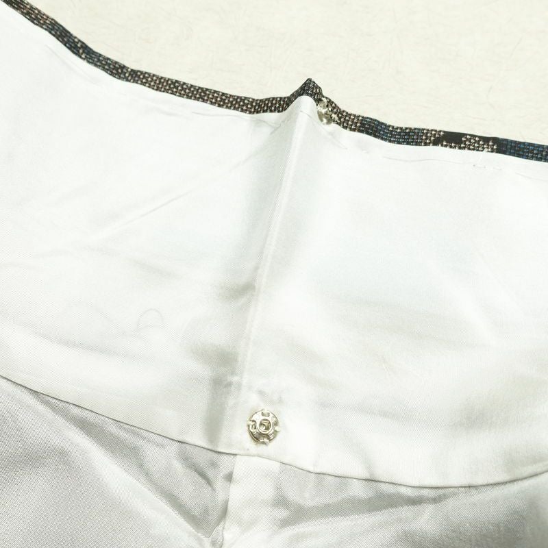 大島紬 正絹 風景柄 袷仕立て 身丈154cm 裄丈63cm リサイクル着物 着物 茶_画像18