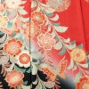 振袖 正絹 花柄 袷仕立て 身丈164cm 裄丈65.5cm リサイクル着物 着物 箔 金彩 成人式 二十歳 二十歳の集い 赤・朱_画像6