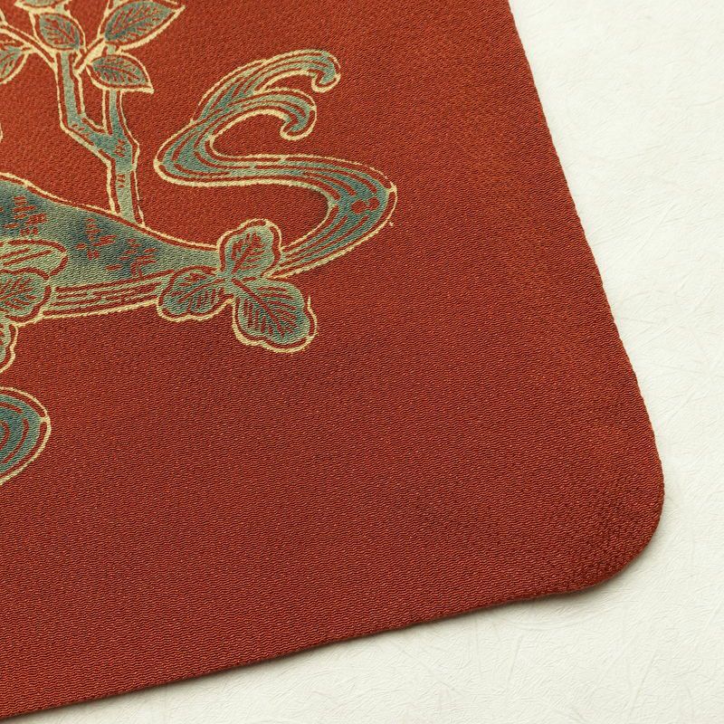 付け下げ 宮内庁御用達 赤城右堂 落款入り 縮緬 一つ紋付き 正絹 風景柄 袷仕立て 身丈156cm 裄丈64cm リサイクル着物 着物 モダン 茶_画像16