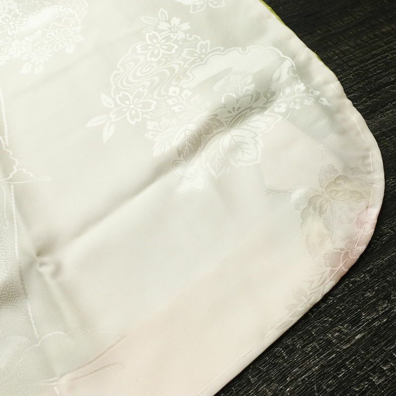 長襦袢 良品 振袖用 正絹 古典柄 袖無双・胴抜き 身丈124cm 裄丈65cm 蝶 リサイクル着物 ピンク_画像14