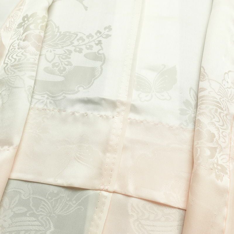 長襦袢 良品 振袖用 正絹 古典柄 袖無双・胴抜き 身丈124cm 裄丈65cm 蝶 リサイクル着物 ピンク_画像17