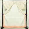 訪問着 加賀友禅 紬訪問着 元子 落款入り 正絹 花柄 袷仕立て 身丈160.5cm 裄丈68cm リサイクル着物 一部しつけ糸付き 着物 紬地 クリーム_画像3