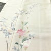 訪問着 加賀友禅 紬訪問着 元子 落款入り 正絹 花柄 袷仕立て 身丈160.5cm 裄丈68cm リサイクル着物 一部しつけ糸付き 着物 紬地 クリーム_画像5