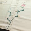訪問着 加賀友禅 紬訪問着 元子 落款入り 正絹 花柄 袷仕立て 身丈160.5cm 裄丈68cm リサイクル着物 一部しつけ糸付き 着物 紬地 クリーム_画像10
