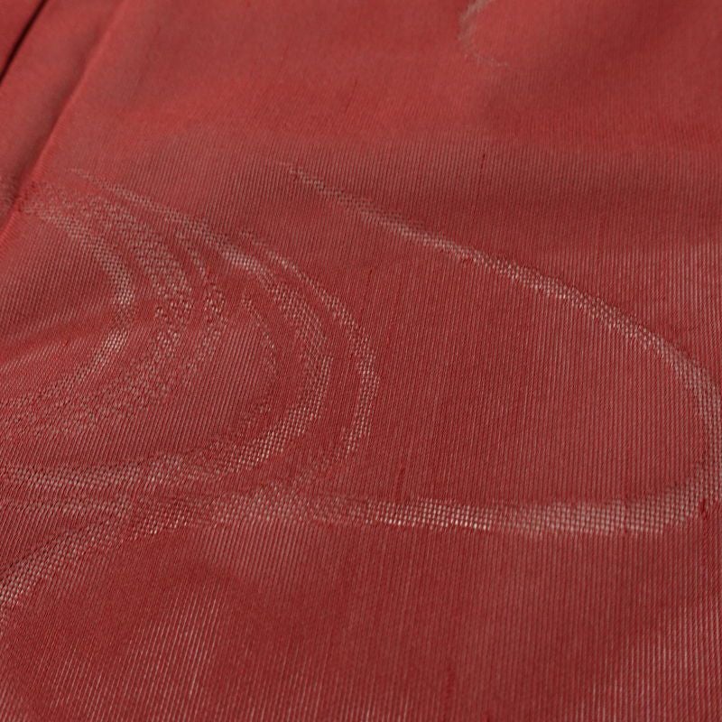 盛夏 紗 しつけ糸付き 正絹 流水・波柄 単衣仕立て 身丈163.5cm 裄丈65.5cm リサイクル着物 着物 薄物 赤・朱_画像7