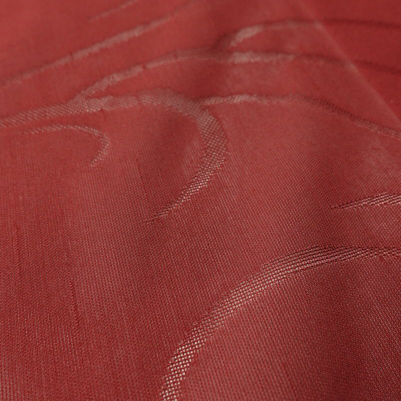 盛夏 紗 しつけ糸付き 正絹 流水・波柄 単衣仕立て 身丈163.5cm 裄丈65.5cm リサイクル着物 着物 薄物 赤・朱_画像8