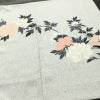 訪問着 一つ紋付き 正絹 花柄 袷仕立て 身丈167cm 裄丈66cm リサイクル着物 着物 刺繍 箔 共八掛 金彩 芍薬 菊 グレー_画像15
